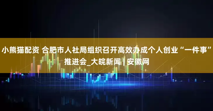 小熊猫配资 合肥市人社局组织召开高效办成个人创业“一件事”推进会_大皖新闻 | 安徽网